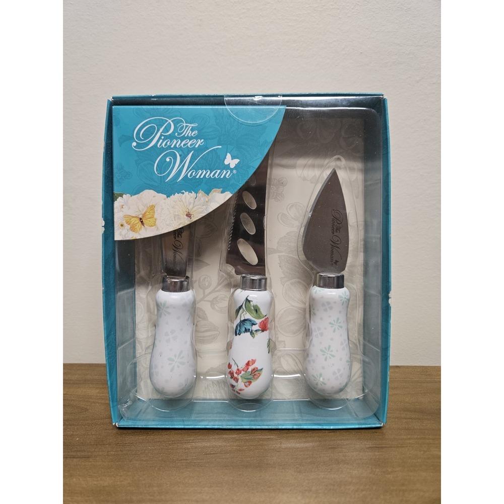 The Pioneer Woman Blooming Bouquet Cheese Knife Serving Set 3 Piece New
